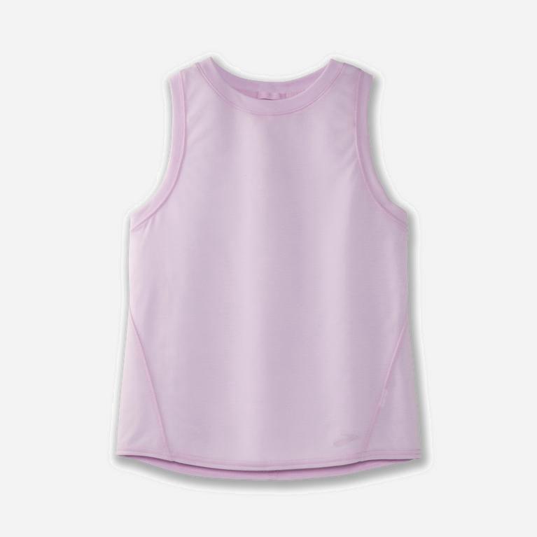 Brooks Women's Distance Running Tank Top Singapore - Heather Orchid Haze/Pink (03627-NJUA)